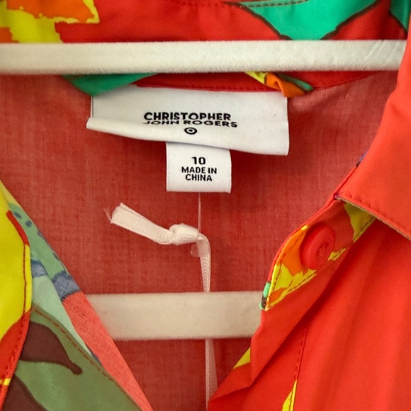 Floral Coral Maxi Shirt Dress with Belt - Picture 2 of 16